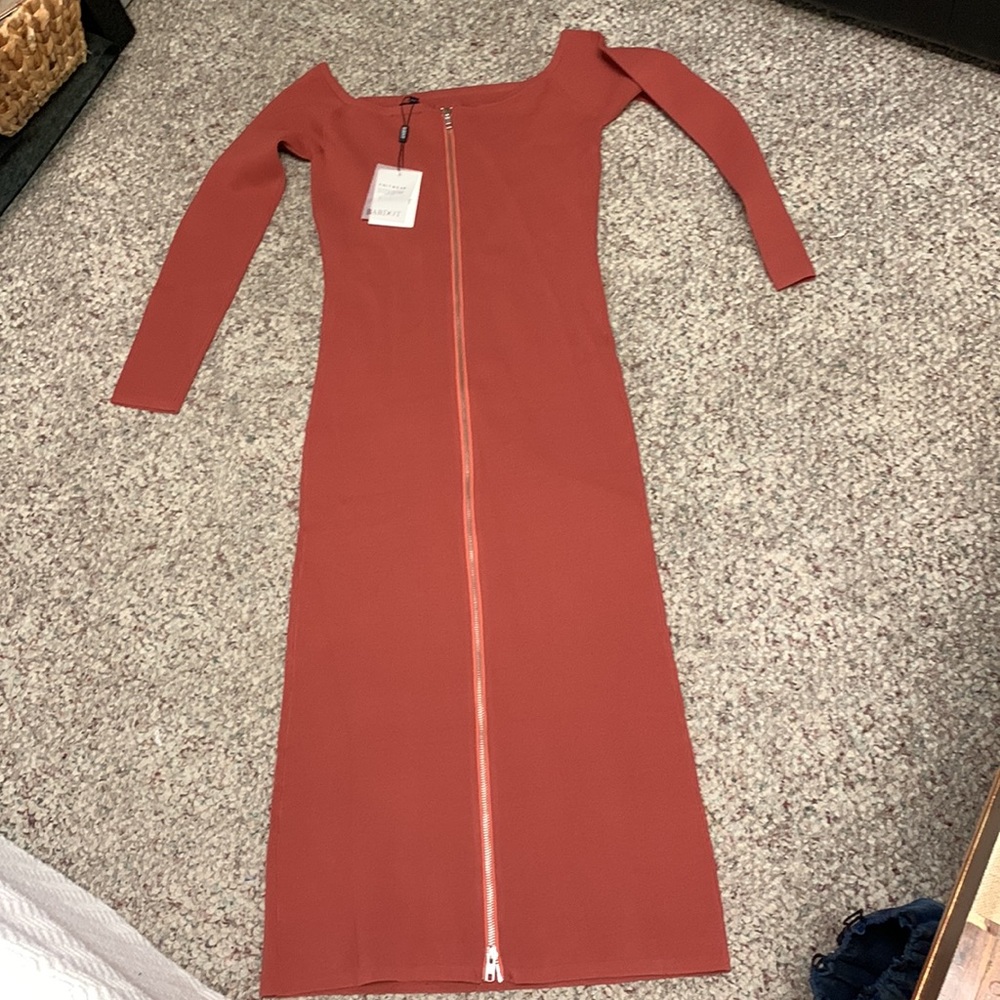 Bardot Rust Midi Dress